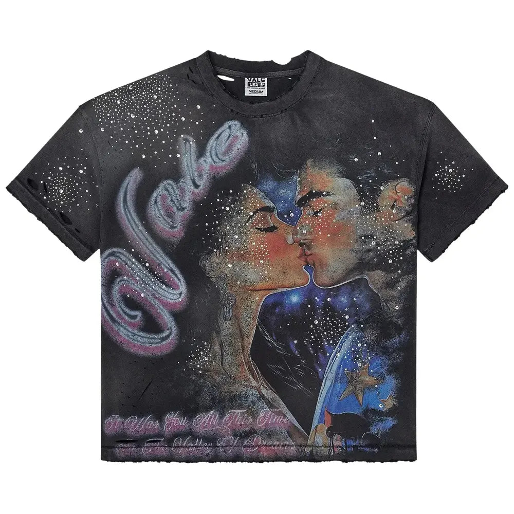 Vale Forever Love Kiss Graphic T-Shirt Black