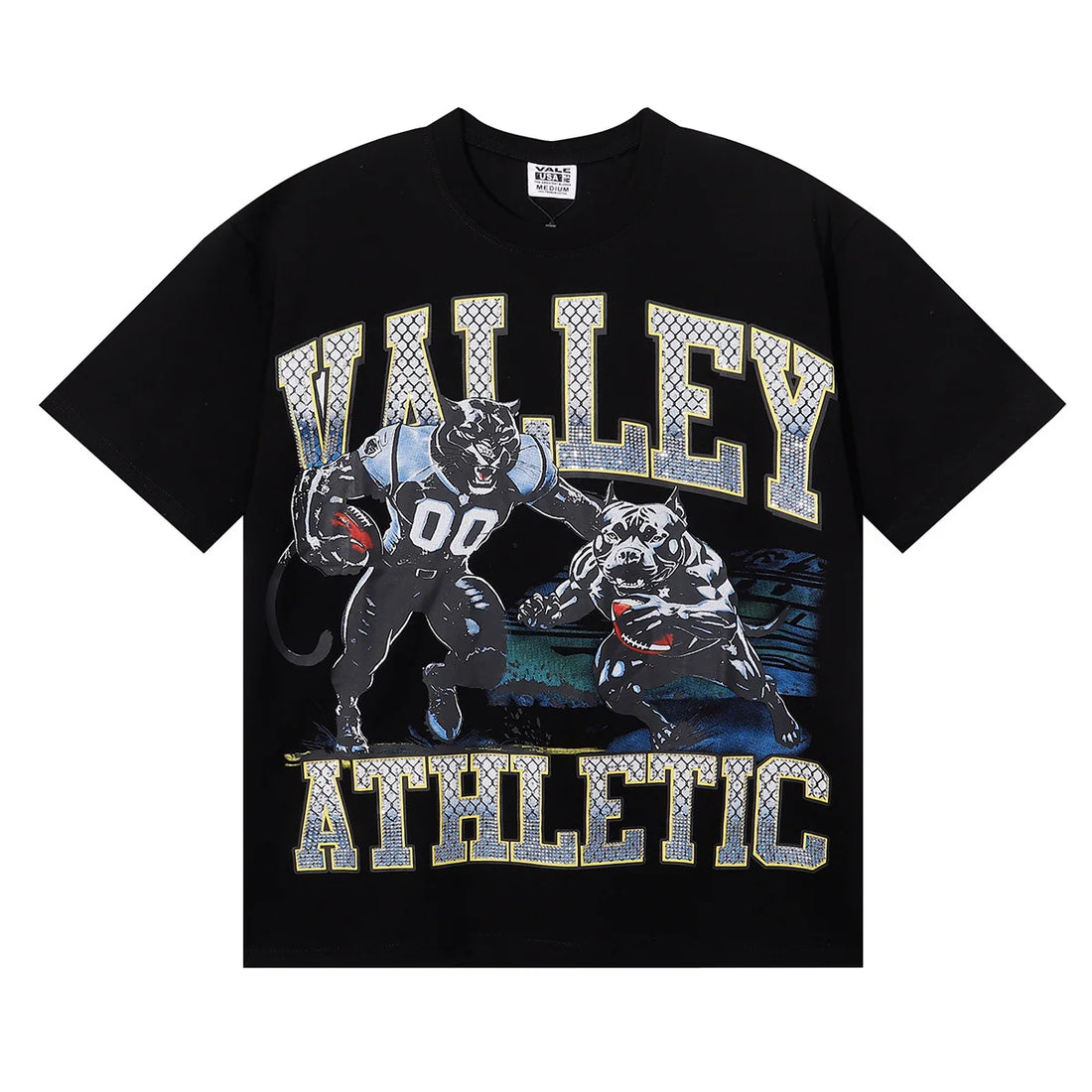 Vale Forever Bulldog Chain Athletic Graphic Tee ‘Black/Blue/White’