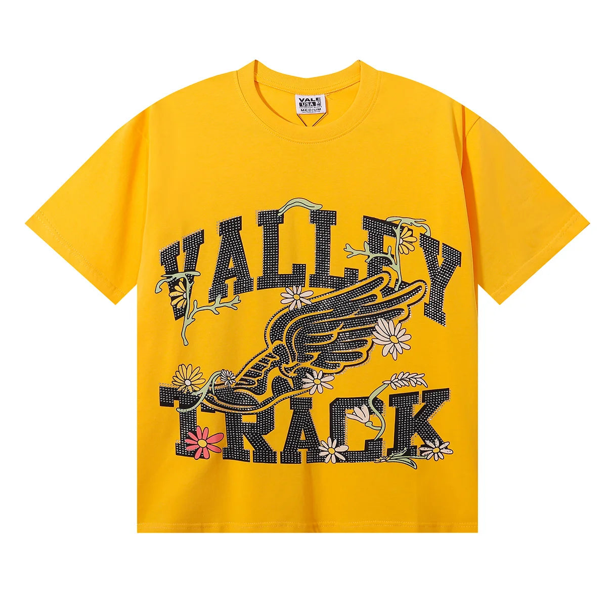 Vale Forever Valley Track Wing Graphic Tee ‘Yellow/Black/Floral’