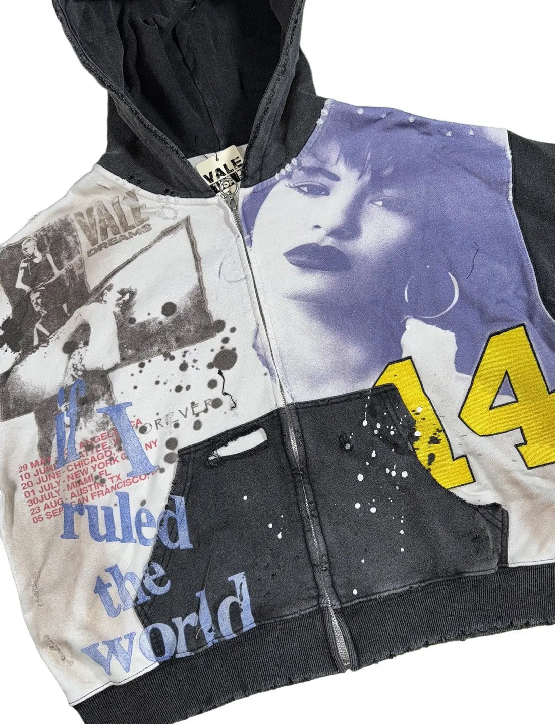 Vale Collage Art Zip Hoodie – Black/Multi