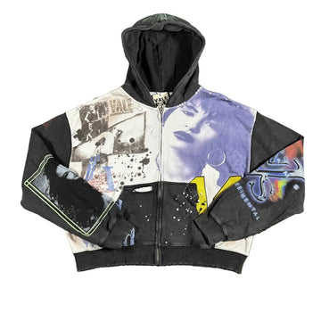 Vale Collage Art Zip Hoodie – Black/Multi