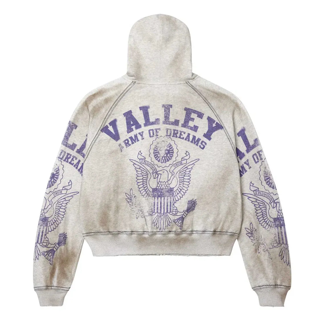 Vale Forever Army Zip Up Grey Hoodie