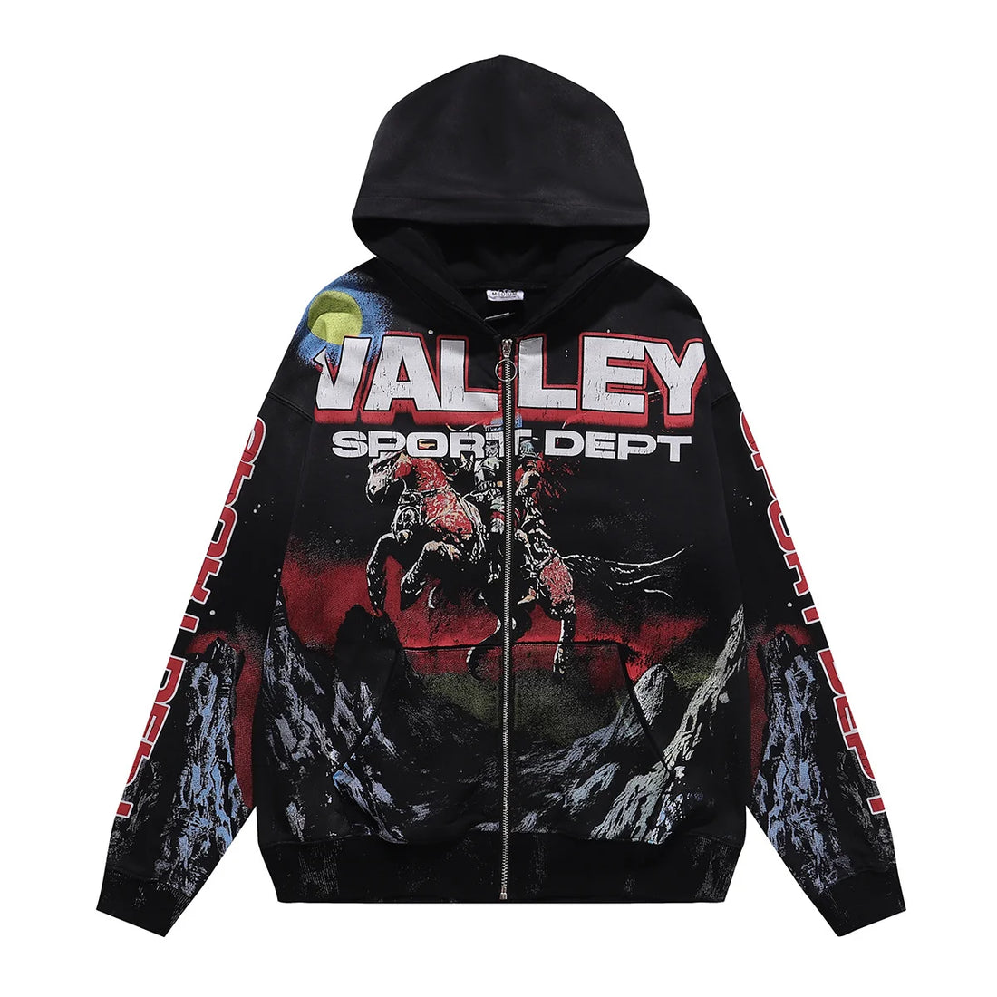 Vale Forever Valley Sport Dept Zip Hoodie ‘Black/Red Graphic’