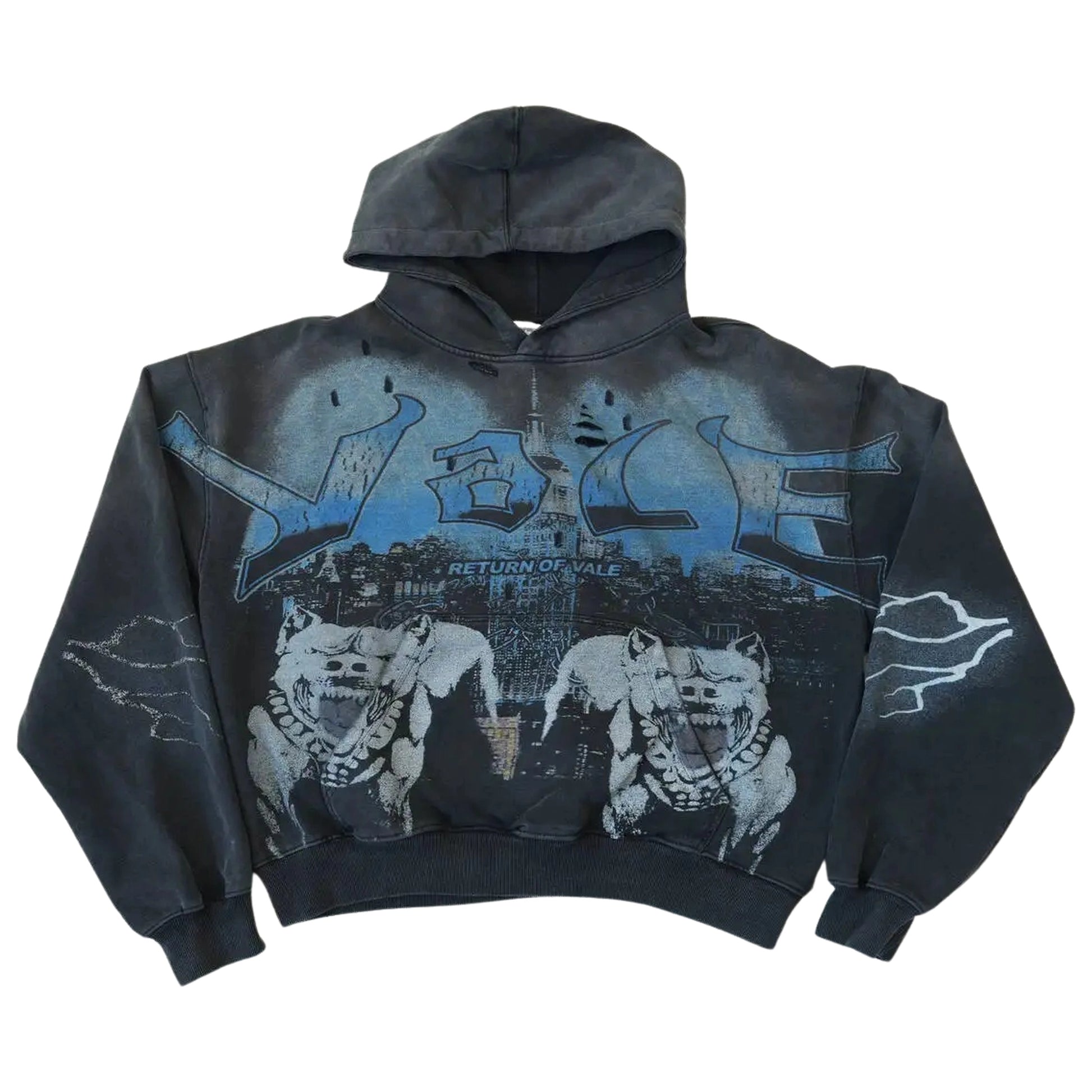 Vale Return Graphic Hoodie – Black/Blue