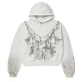 Distressed Chain Hoodie Heather Grey