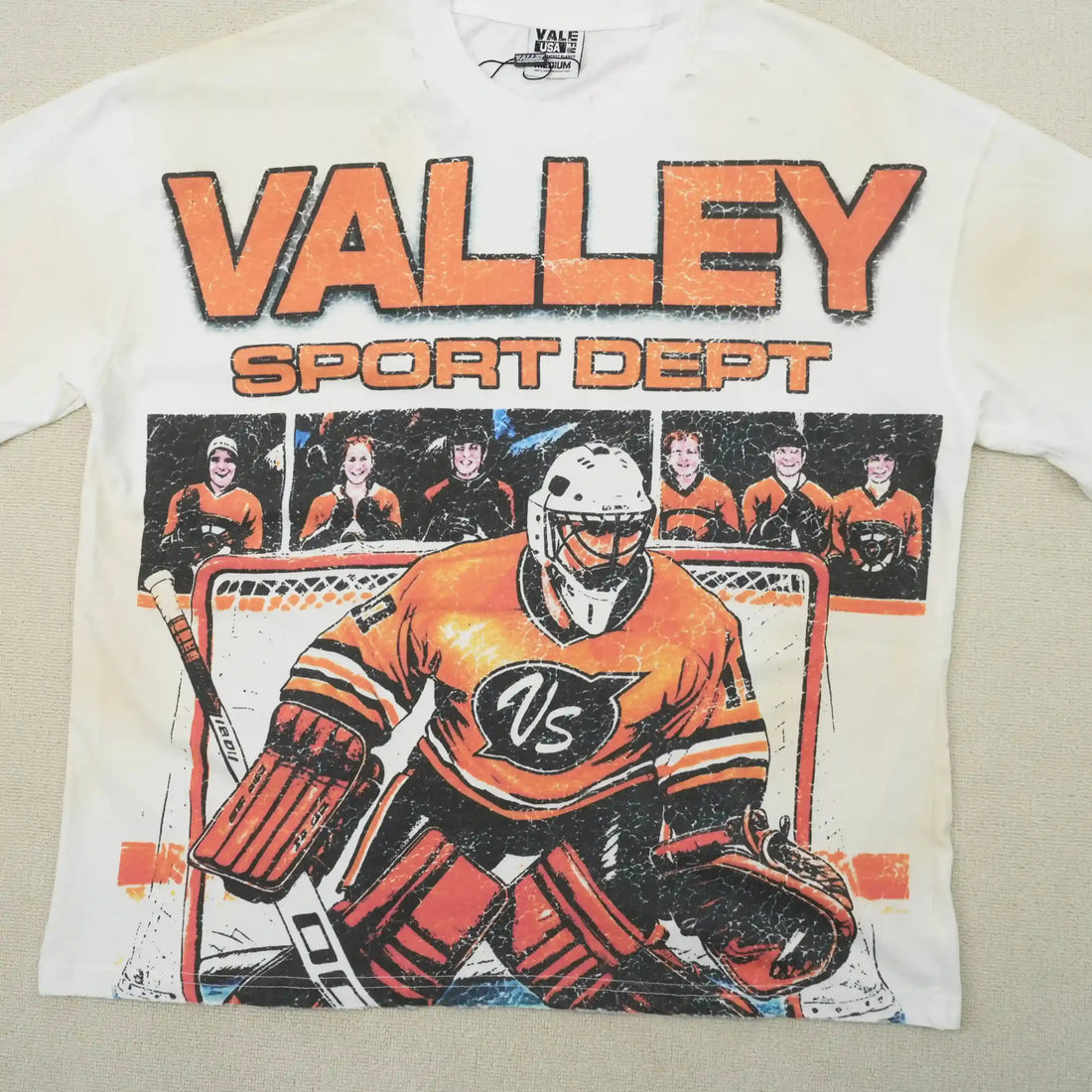 Hockey Goalie Tee Vintage White