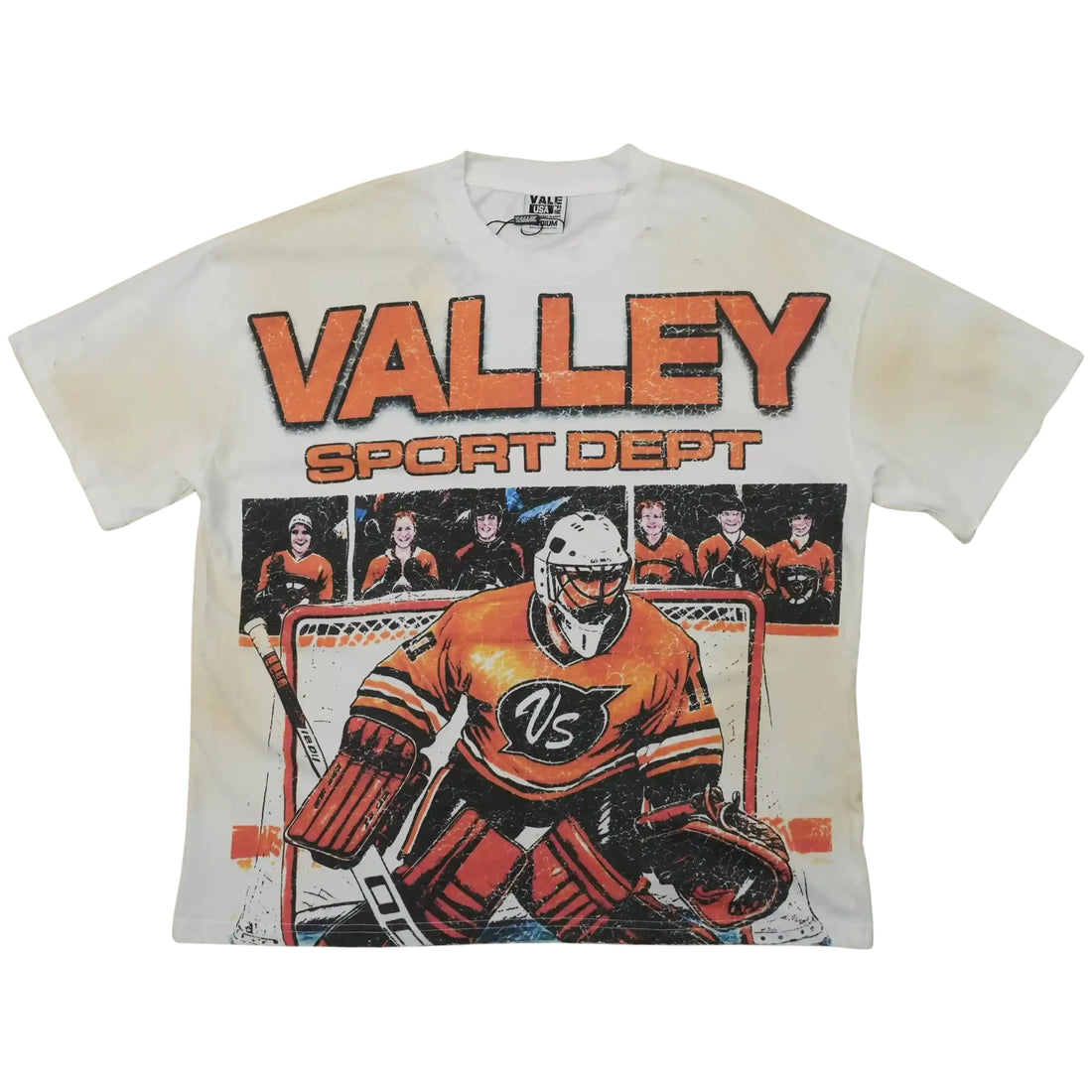 Hockey Goalie Tee Vintage White